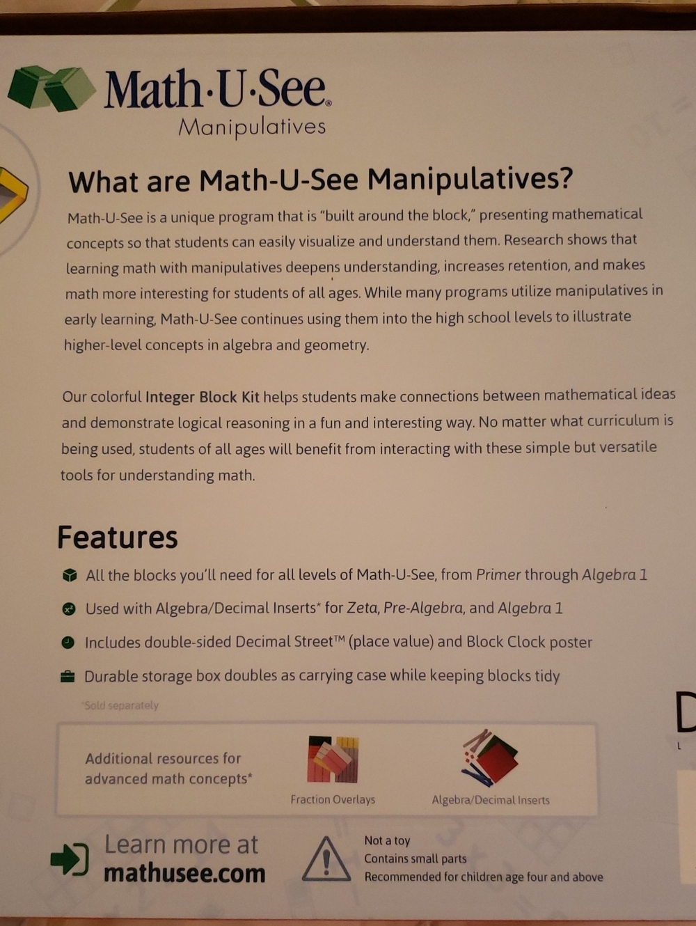 Integer Block Kit - Multi-Color Manipulative Set for Kids - Picture 6 of 6